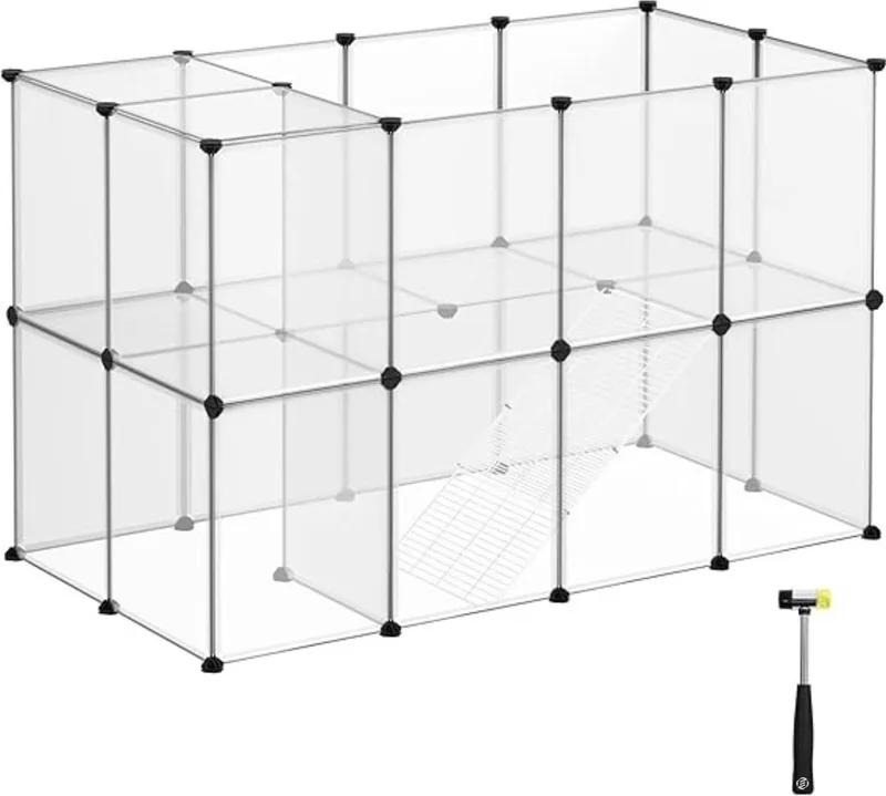 Kattenkooi - Kattenren - Kattenbench - Kattenkooi voor Binnen en Buiten - Kattenkooi Binnen - Kattenverblijf Buiten - Kat Kooi - Kattenhuis - Kattenvoliere - Bench Kat by Equivera in Transparent – product photo