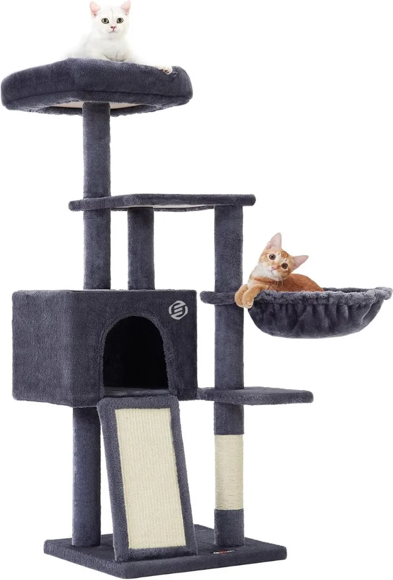 Kattenpaal met Slaapplek - Kattenpaal - Kattentoren - Krabpaal voor Katten - Kattenbed by Equivera in Dark grey – product photo