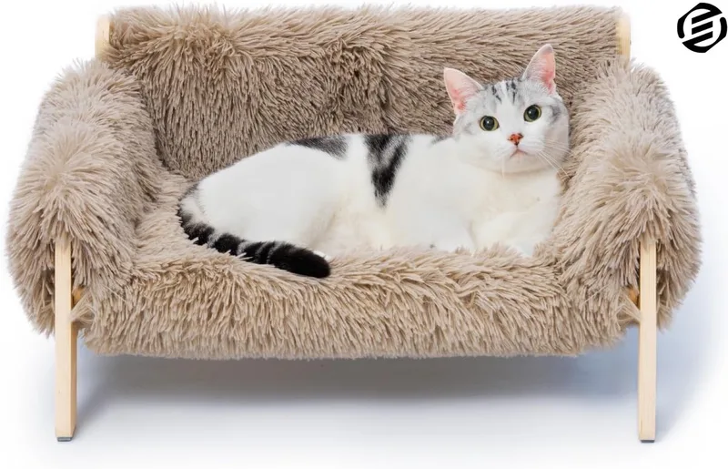 Kattensofa - Kattenbed - Kattenstoel - Kattenmand - Kattenbank de Equivera en Marron – photo produit