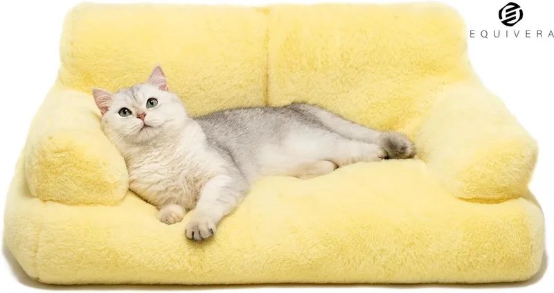 Kattensofa - Kattenbed - Kattenstoel - Kattenmand - Kattenbank by Equivera in Yellow – product photo