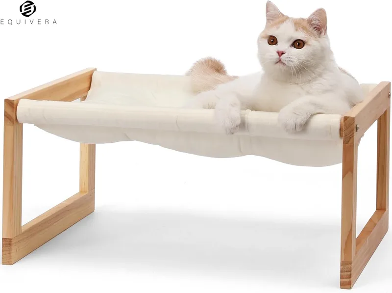 Kattensofa - Kattenbed - Kattenstoel - Kattenmand - Kattenbank de Equivera en Wit-pluche Velet – photo produit
