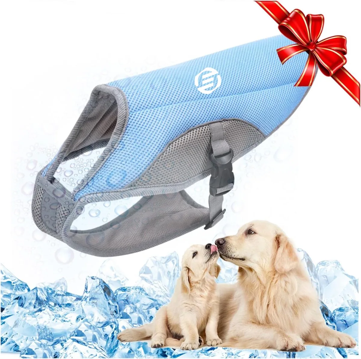 Koelvest Hond - Koel Vest Hond - Coolvest Hond - Cool Vest Hond - Verkoelend Vest - Cooling Vest Hond - Koelvest - Koeljas - Koeljas Hond - Cooljas Hond - Verkoeling Hond - Maat 2XL från Equivera i Blå – produktbild
