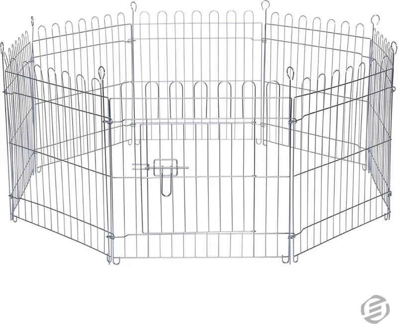 Konijnenren - Konijnenren voor Buiten - Konijnenhok - Konijnen Ren - Konijnenrennen - Konijnenren Binnen - Konijnenren Buiten - Knaagdieren Ren - Konijnen Renkooi de Equivera en Argent – photo produit