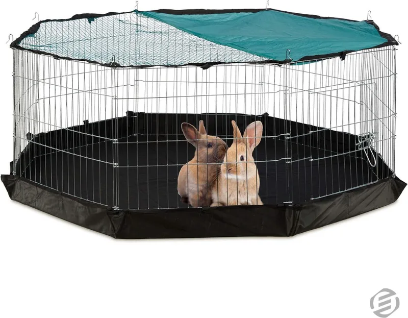 Konijnenren - Konijnenren voor Buiten - Konijnenhok - Konijnen Ren - Konijnenrennen - Konijnenren Binnen - Konijnenren Buiten - Knaagdieren Ren - Konijnen Renkooi by Equivera in Silver – product photo