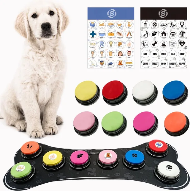 Praatknop - Dogbutton - Dogbuttons - Praatknoppen - Praat knop - Praatknop hond - Praatknop voor honden - Voice Recorder - Met opname functie - Hondentrainer - Hondentraining - Training voor Honden - Hondenspeelgoed - Hondenintelligentie