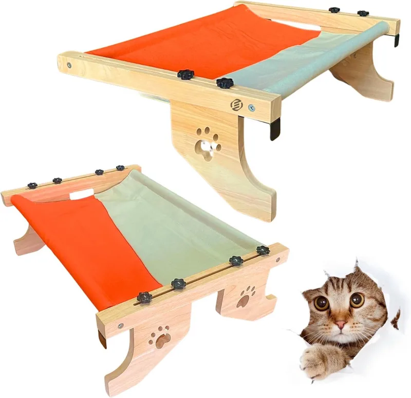 Radiatorhangmat Kat - Hangmat Kat - Kattenmand Radiator - Radiatormand Kat - Kattenhangmat Radiator by Equivera in Orange – product photo