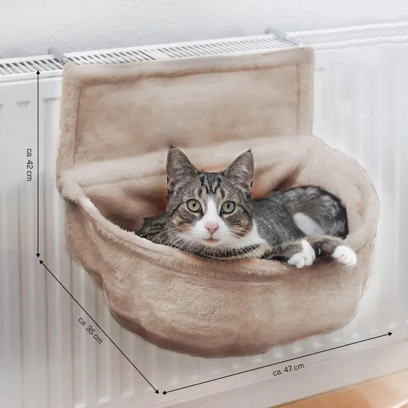 Radiatorhangmat Kat - Hangmat Kat - Kattenmand Radiator - Radiatormand Kat - Kattenhangmat Radiator by Equivera in Brown – product photo
