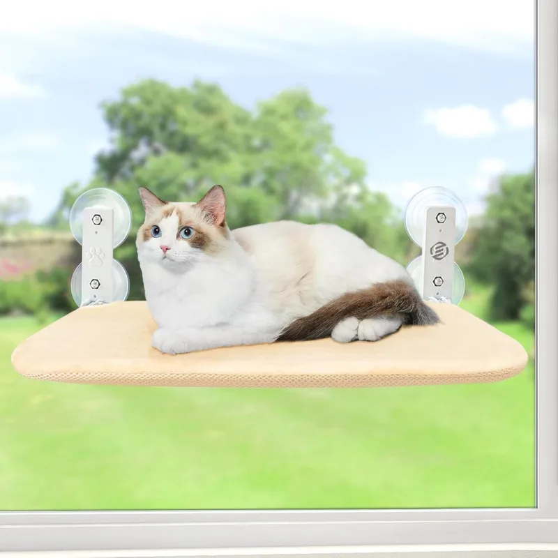 Radiatorhangmat Kat - Hangmat Kat - Kattenmand Radiator - Radiatormand Kat - Kattenhangmat Radiator by Equivera in Beige – product photo
