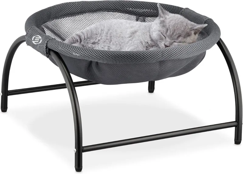 Radiatorhangmat Kat - Hangmat Kat - Kattenmand Radiator - Radiatormand Kat - Kattenhangmat Radiator de Equivera en Gris – photo produit