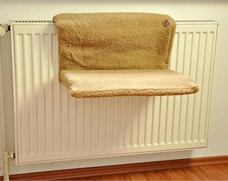 Radiatorhangmat Kat - Hangmat Kat - Kattenmand Radiator - Radiatormand Kat - Kattenhangmat Radiator de Equivera en Beige – photo produit