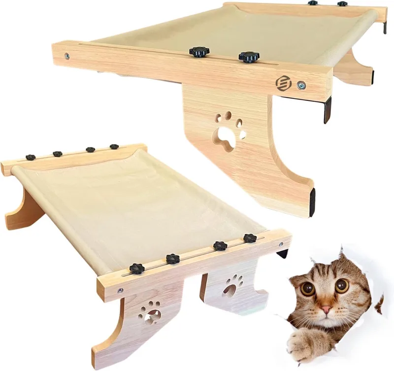 Radiatorhangmat Kat - Hangmat Kat - Kattenmand Radiator - Radiatormand Kat - Kattenhangmat Radiator de Equivera en Marron – photo produit