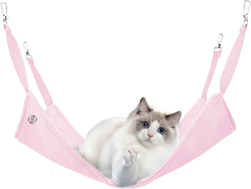 Radiatorhangmat Kat - Hangmat Kat - Kattenmand Radiator - Radiatormand Kat - Kattenhangmat Radiator de Equivera en Rose – photo produit