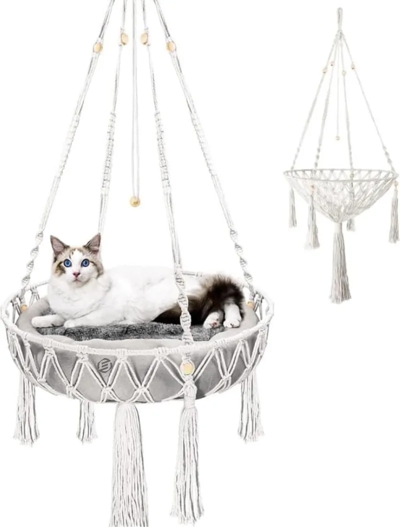Radiatorhangmat Kat - Hangmat Kat - Kattenmand Radiator - Radiatormand Kat - Kattenhangmat Radiator de Equivera en Blanc – photo produit