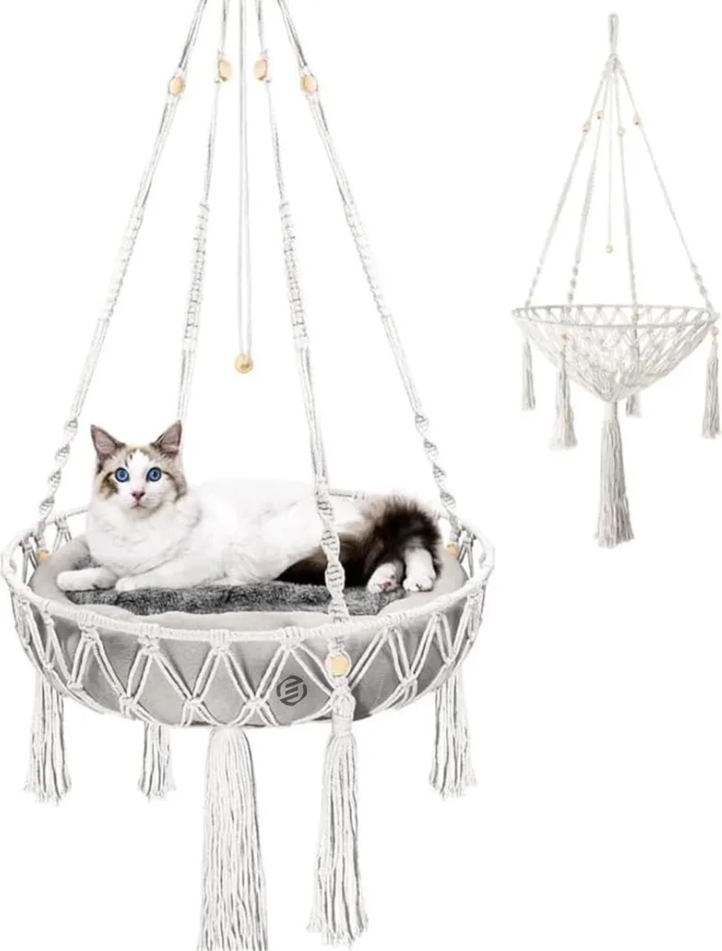Radiatorhangmat Kat - Hangmat Kat - Kattenmand Radiator - Radiatormand Kat - Kattenhangmat Radiator de Equivera en Blanc – photo produit