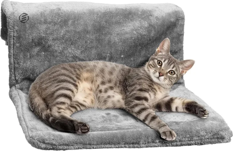 Radiatorhangmat Kat - Hangmat Kat - Kattenmand Radiator - Radiatormand Kat - Kattenhangmat Radiator de Equivera en Gris foncé – photo produit