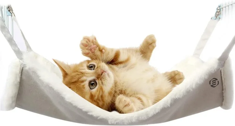 Radiatorhangmat Kat - Hangmat Kat - Kattenmand Radiator - Radiatormand Kat - Kattenhangmat Radiator by Equivera in White – product photo