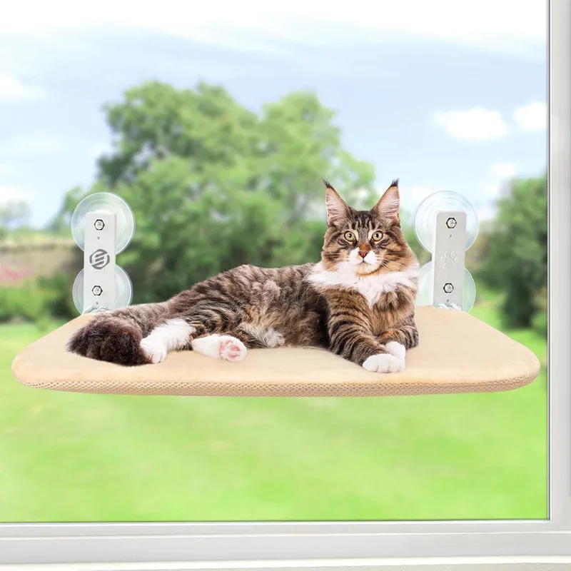Radiatorhangmat Kat - Hangmat Kat - Kattenmand Radiator - Radiatormand Kat - Kattenhangmat Radiator by Equivera in Beige – product photo