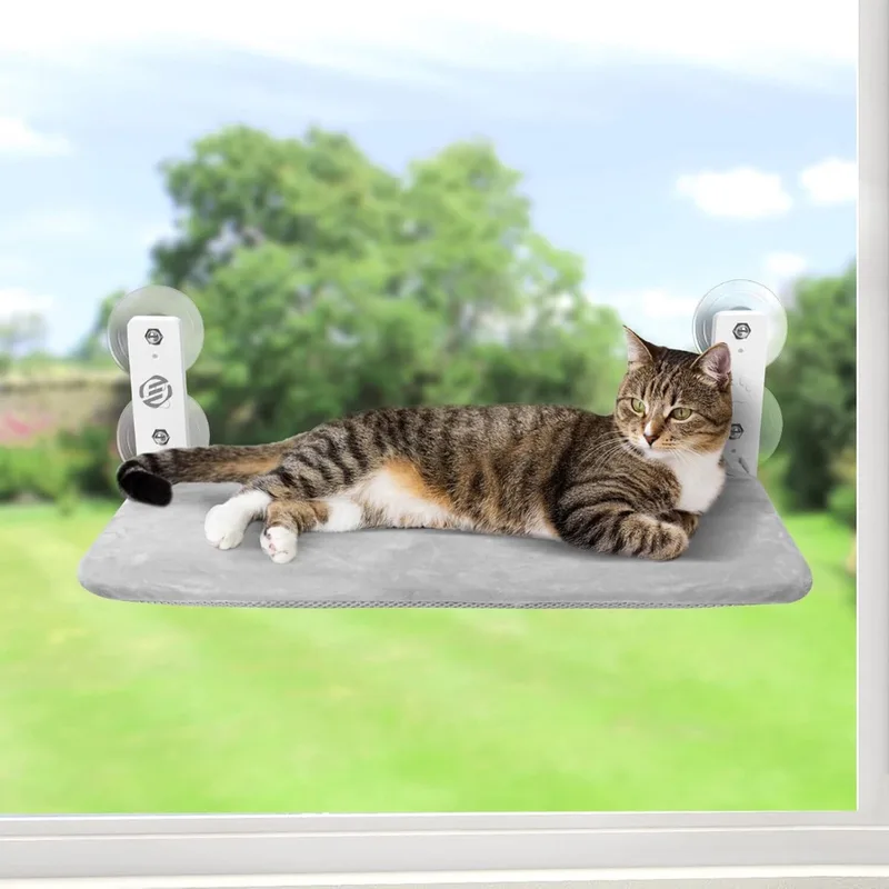 Radiatorhangmat Kat - Hangmat Kat - Kattenmand Radiator - Radiatormand Kat - Kattenhangmat Radiator by Equivera in Grey – product photo
