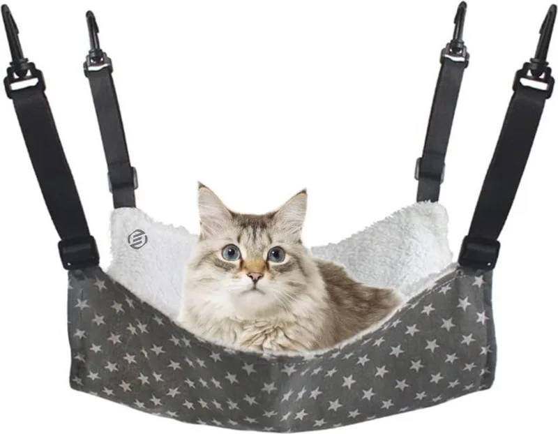 Radiatorhangmat Kat - Hangmat Kat - Kattenmand Radiator - Radiatormand Kat - Kattenhangmat Radiator de Equivera en Gris – photo produit