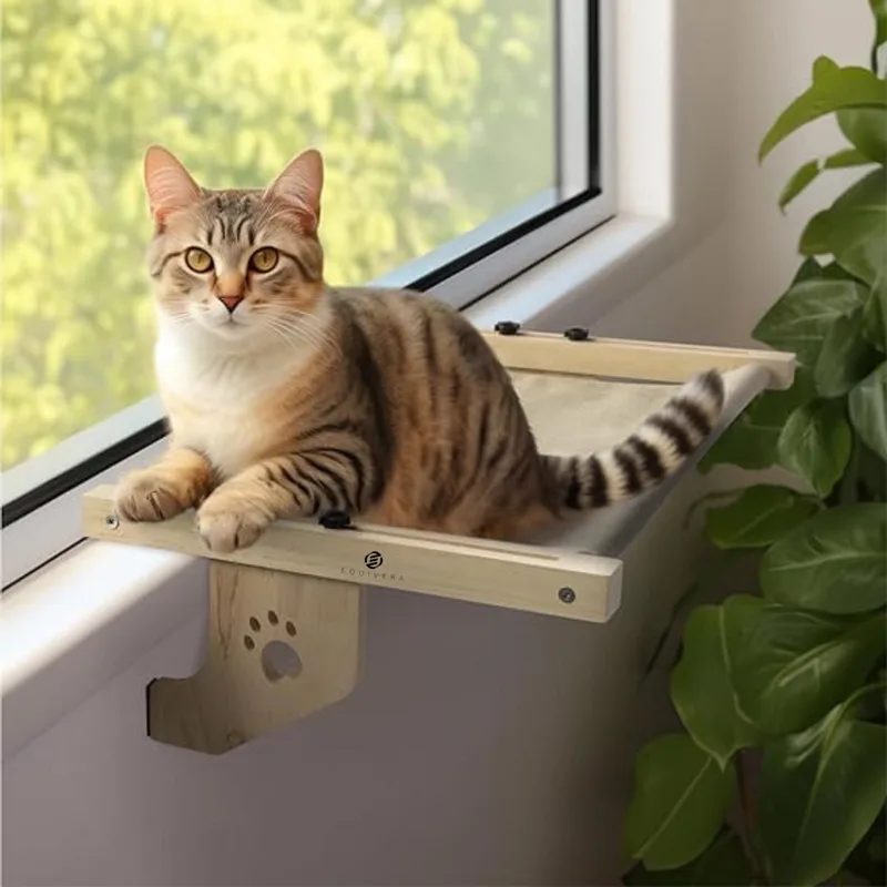 Radiatorhangmat Kat - Hangmat Kat - Kattenmand Radiator - Radiatormand Kat - Kattenhangmat Radiator by Equivera in Beige – product photo