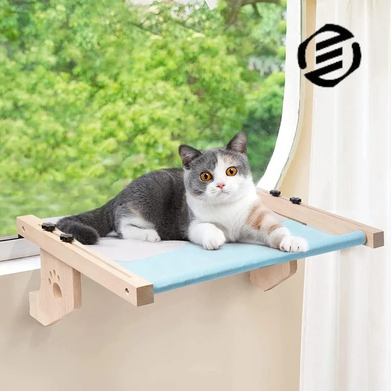 Vensterbank Kussen Kat - Hangmat Kat - Kattenmand Raam - Windowchiller by Equivera in Hout – product photo