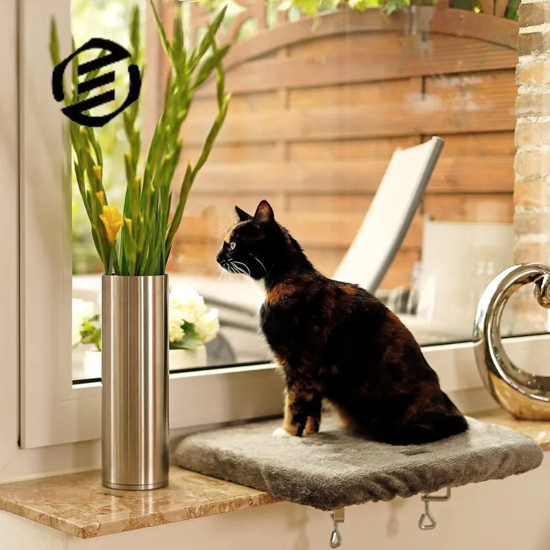 Vensterbank Kussen Kat - Hangmat Kat - Kattenmand Raam - Windowchiller by Equivera in Grey – product photo