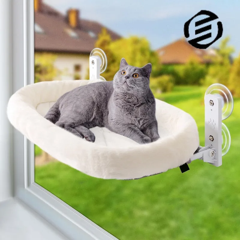 Vensterbank Kussen Kat - Hangmat Kat - Kattenmand Raam - Windowchiller by Equivera in White – product photo