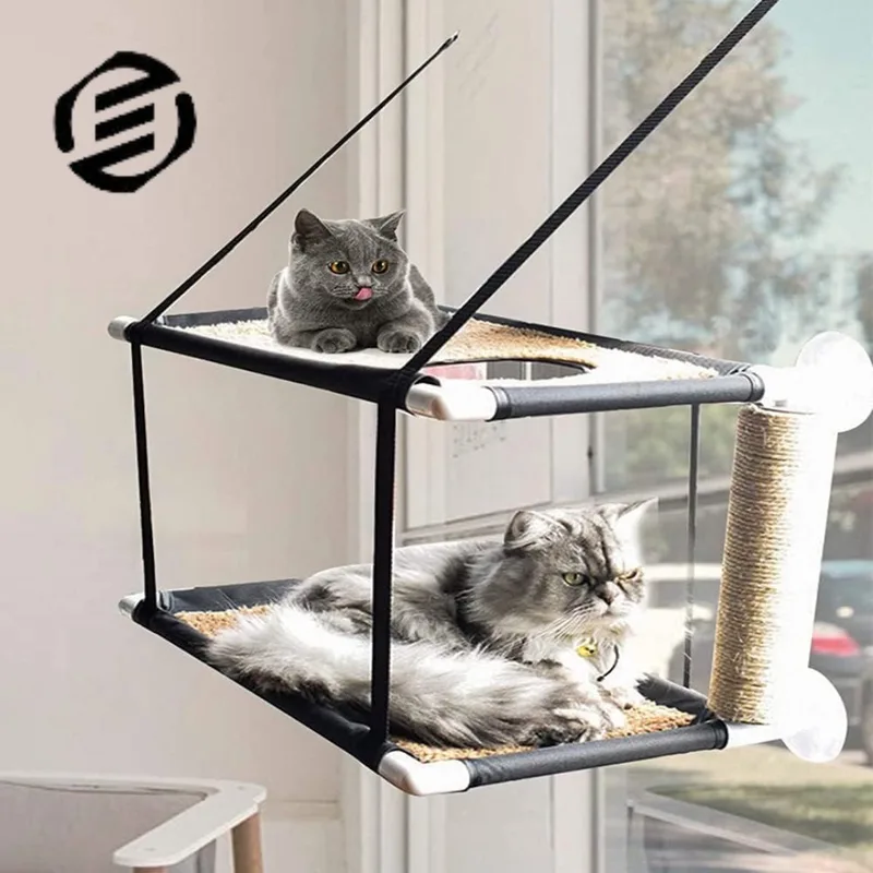 Vensterbank Kussen Kat - Hangmat Kat - Kattenmand Raam - Windowchiller by Equivera in Beige – product photo