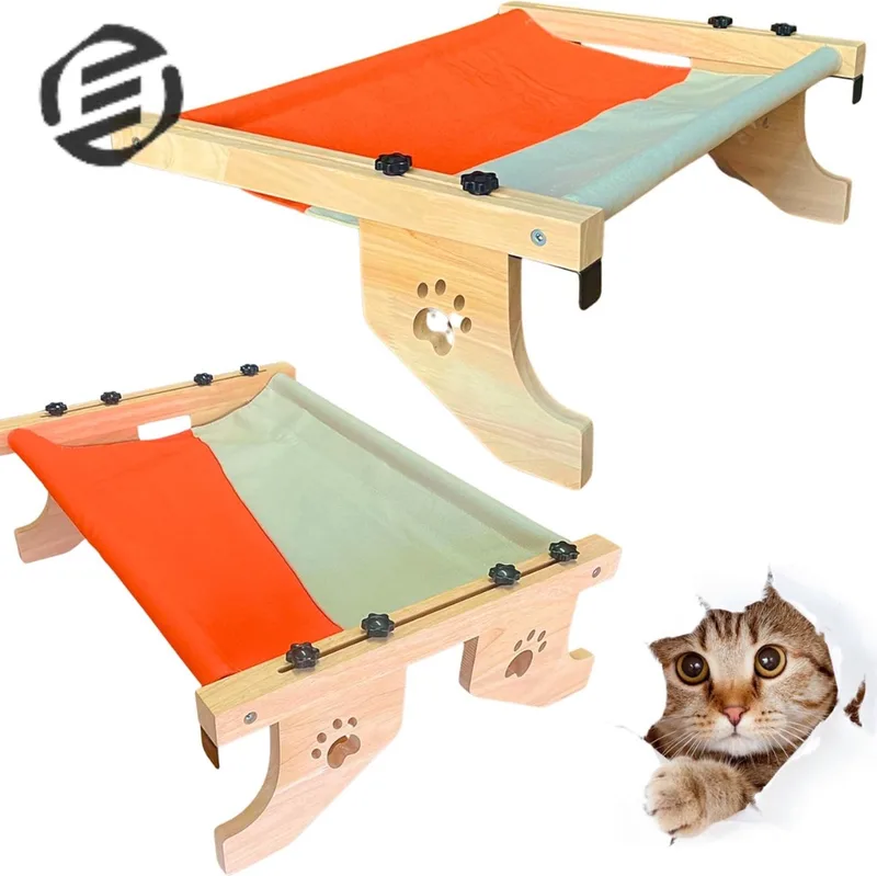 Vensterbank Kussen Kat - Hangmat Kat - Kattenmand Raam - Windowchiller by Equivera in Grey, Orange – product photo