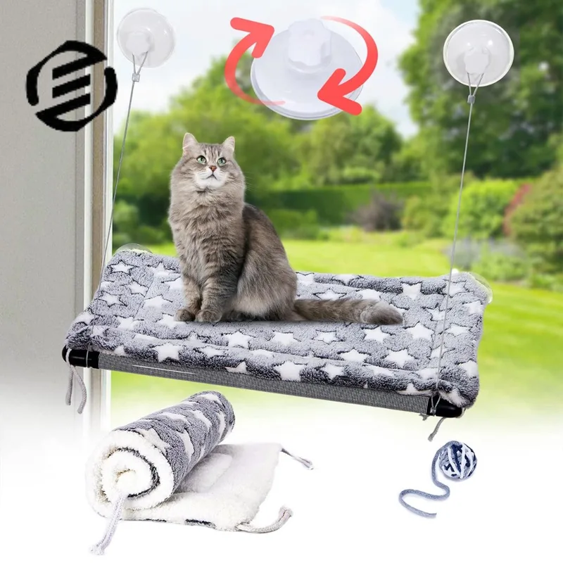 Vensterbank Kussen Kat - Hangmat Kat - Kattenmand Raam - Windowchiller by Equivera in Black – product photo