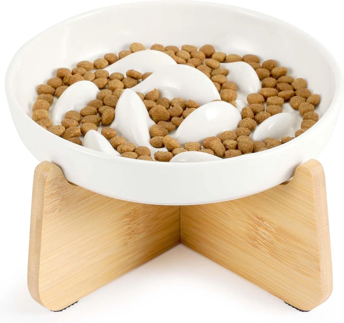 Voerpuzzel Kat - Katten Voerpuzzel - Anti Schrokbak Kat - Slowfeeder Kat fra Equivera i Wit – verhoogd – produktbillede