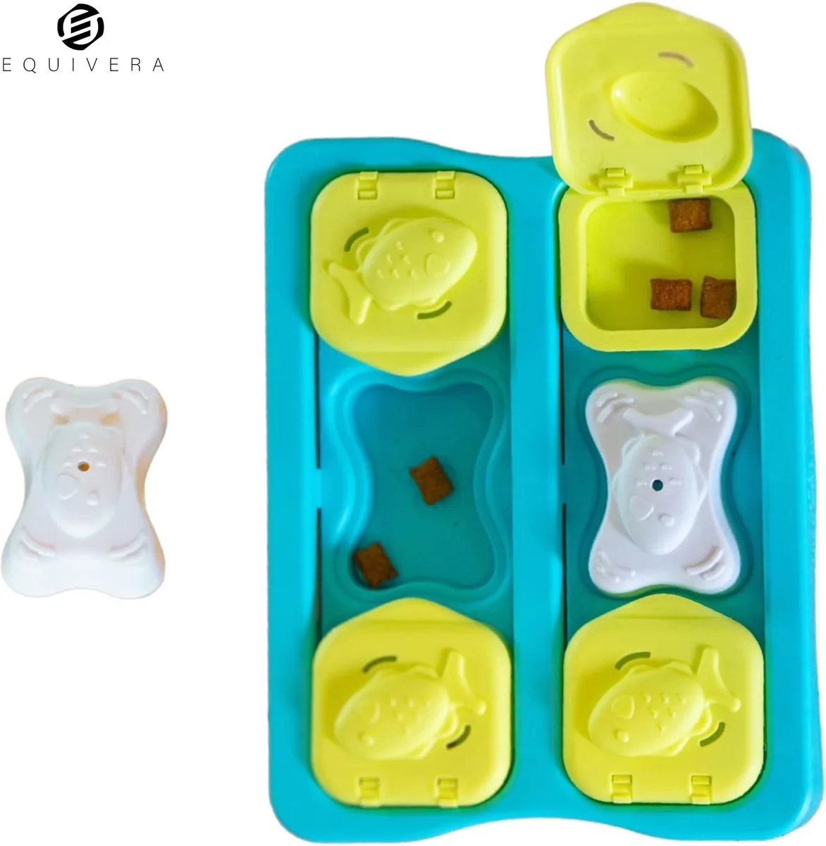 Voerpuzzel Kat - Katten Voerpuzzel - Anti Schrokbak Kat - Slowfeeder Kat de Equivera en Bleu, Vert – photo produit