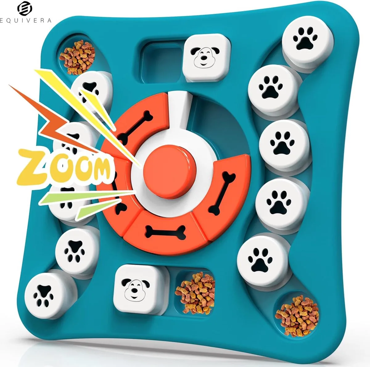 Voerpuzzel Kat - Katten Voerpuzzel - Anti Schrokbak Kat - Slowfeeder Kat de Equivera en Bleu – photo produit