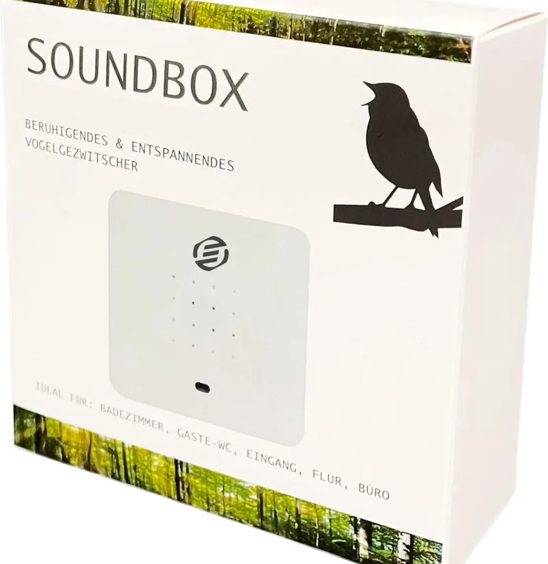 Vogelgeluiden Huisje met Sensor - Vogelgeluiden Huisje voor op Toilet - Vogelhuisje met Geluid - Singing Bird Box - Bewegingsmelder de Equivera en Blanc – photo produit