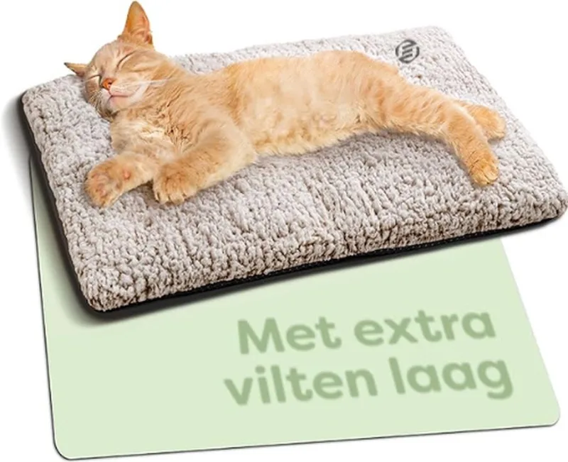 Warmtemat voor Huisdieren - Verwarmingsmat Huisdieren - Warmtedeken voor Honden en Katten - Warmtemat Kat - Warmtemat Hond - Zelfverwarmende Kattendeken by Equivera in Brown – product photo