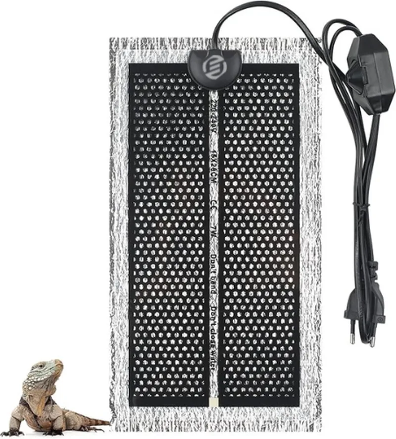 Warmtemat voor Huisdieren - Verwarmingsmat Huisdieren - Warmtedeken voor Terrarium - Warmtemat Reptielen - Warmtemat Aquarium by Equivera in Black – product photo