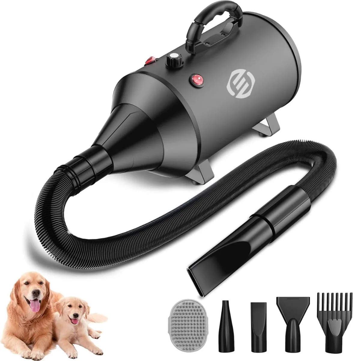 Waterblazer Hond - Waterblazen Hond - Hondenföhn - Honden Droger von Equivera in Schwarz – Produktfoto
