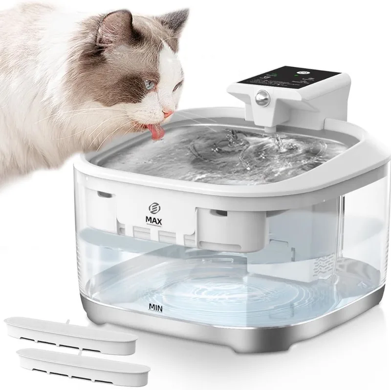 Waterfontijn Katten - Waterfontein Kat - Kattenfontein - Drinkfontijn Katten - Drinkfontein Kat von Equivera in Transparent – Produktfoto