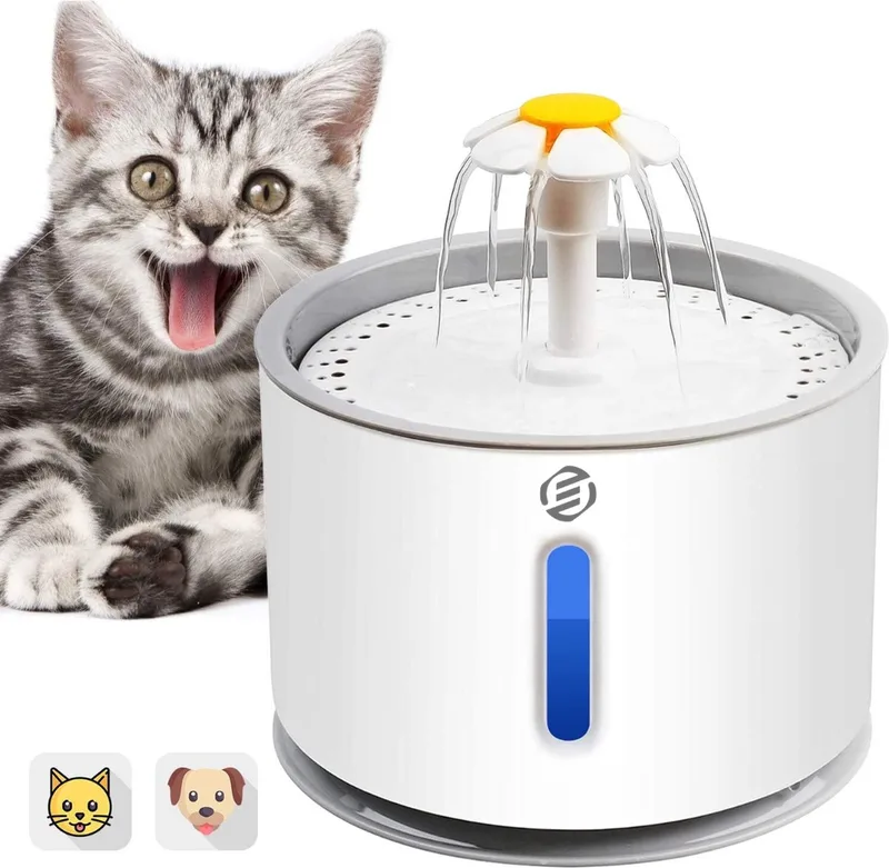 Waterfontijn Katten - Waterfontein Kat - Kattenfontein - Drinkfontijn Katten - Drinkfontein Kat by Equivera in Grey – product photo