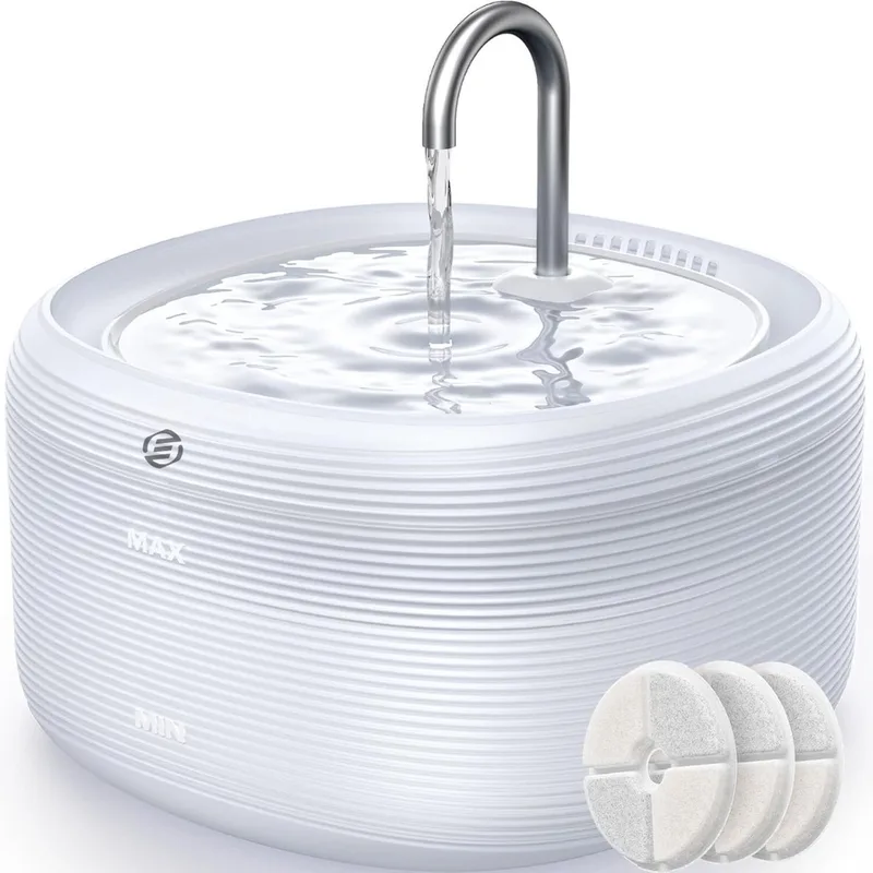 Waterfontijn Katten - Waterfontein Kat - Kattenfontein - Drinkfontijn Katten - Drinkfontein Kat by Equivera in White – product photo
