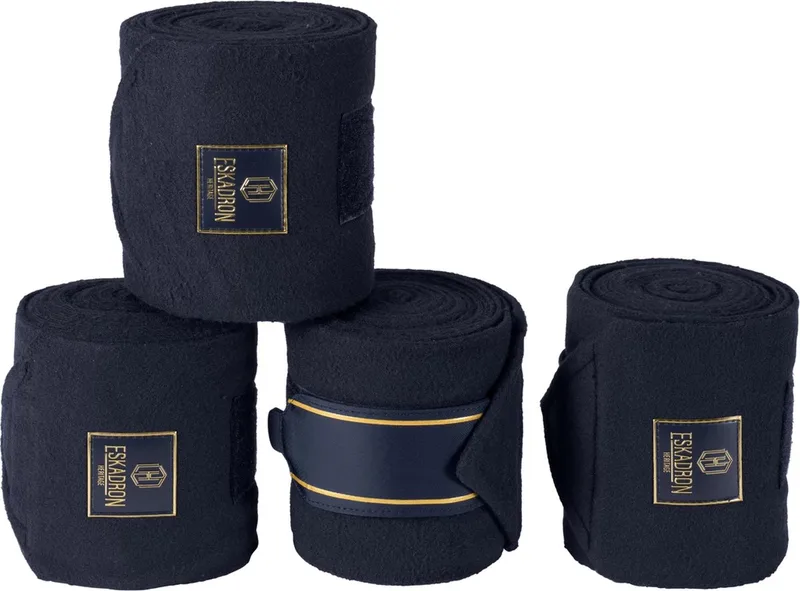 Bandages Heritage Fleece - paard de Eskadron en Bleu foncé – photo produit