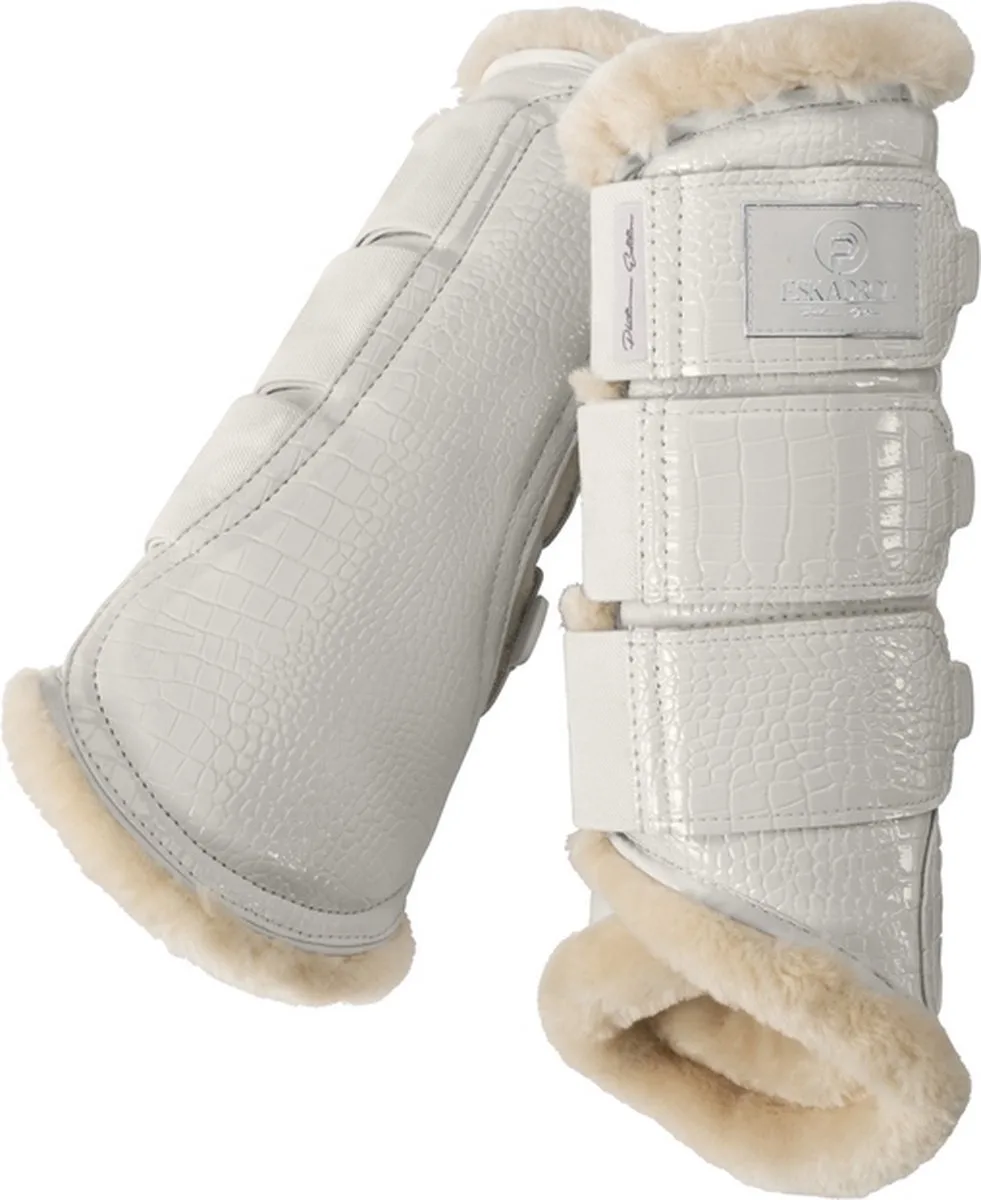 Beenbeschermers Platinum Croco Faux Fur - xl by Eskadron in Gebroken wit – product photo