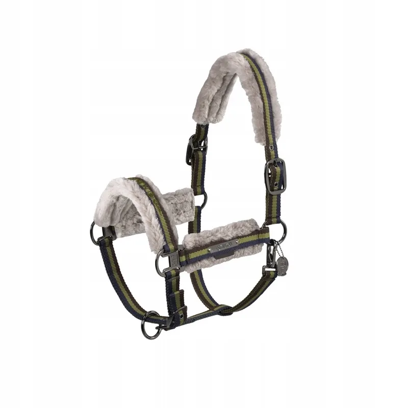 Dubbele Pin Halster Imitatiebont Platina 24/25 Pony Mosgroen by Eskadron – product photo