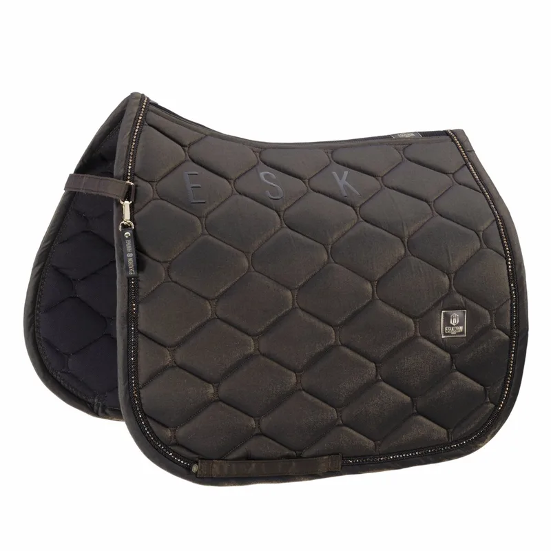 FW25 Heritage Zadeldekje Glam Crystal Black Truffle Dressuur - Pony de Eskadron – photo produit