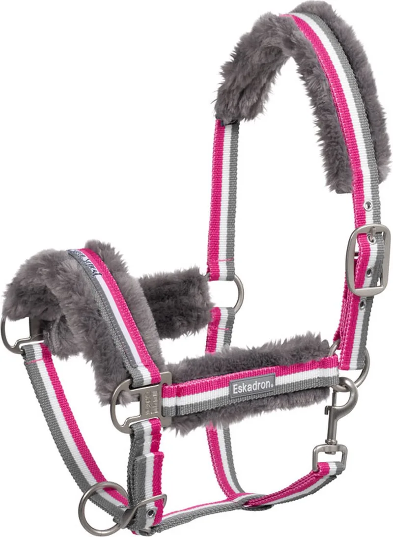 Halster Doorngesp Faux Fur Ride Eat Sleep Repeat Pinkholic/Essential Grey - Full de Eskadron en Rose – photo produit