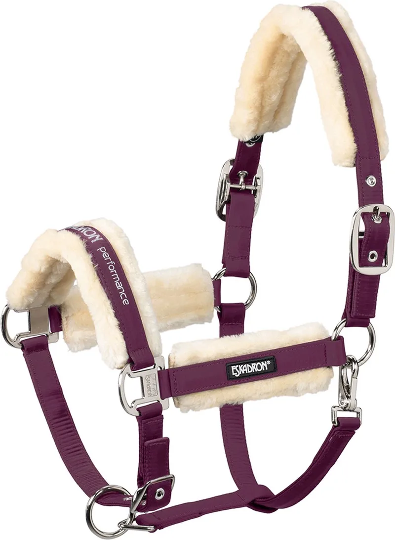 Halster Eskadron Double Pin Buckle Fauxfur by Eskadron in Donkerrood – product photo