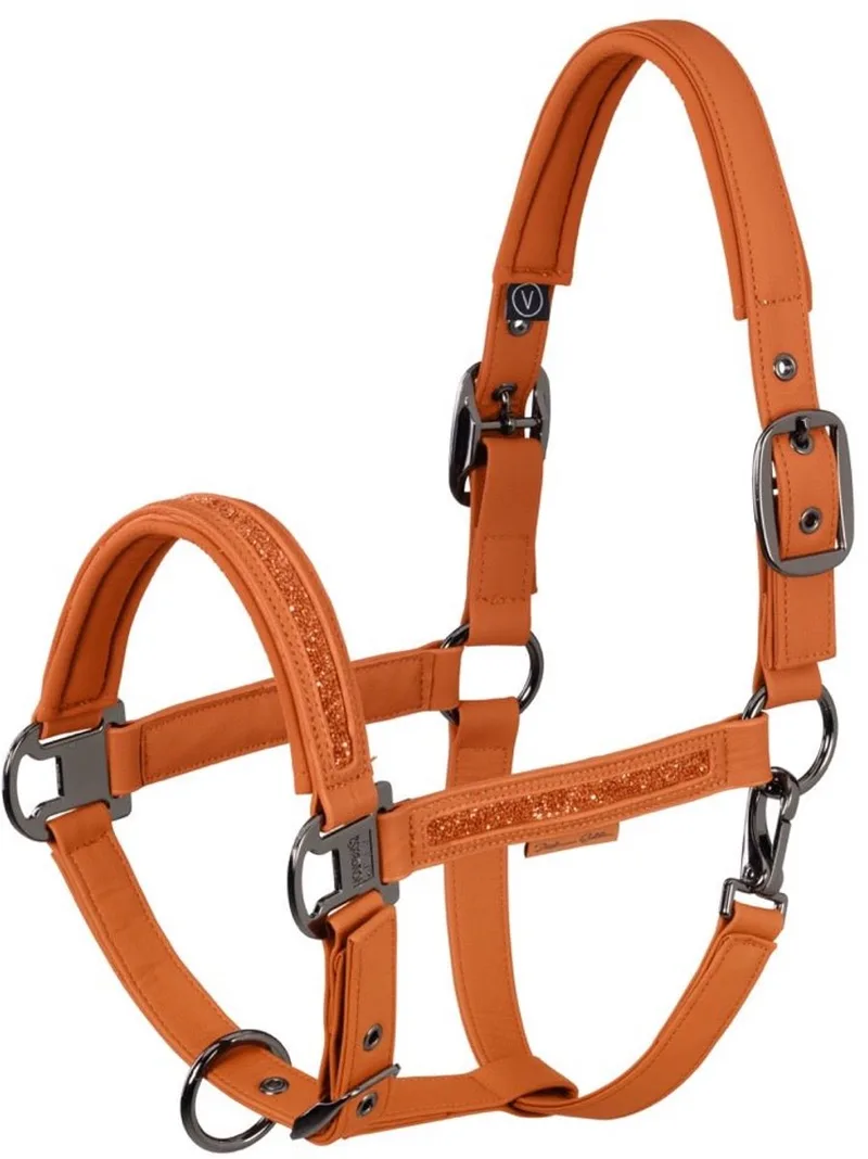 Halster Faux Leather Jewel Double Pin Platinum 26/27 Full by Eskadron in Amber – product photo