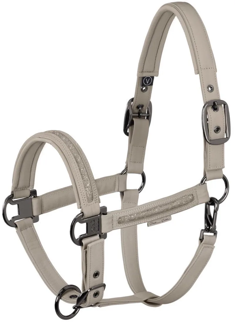Halster Faux Leather Jewel Double Pin Platinum 26/27 Full de Eskadron en Pale grey – photo produit