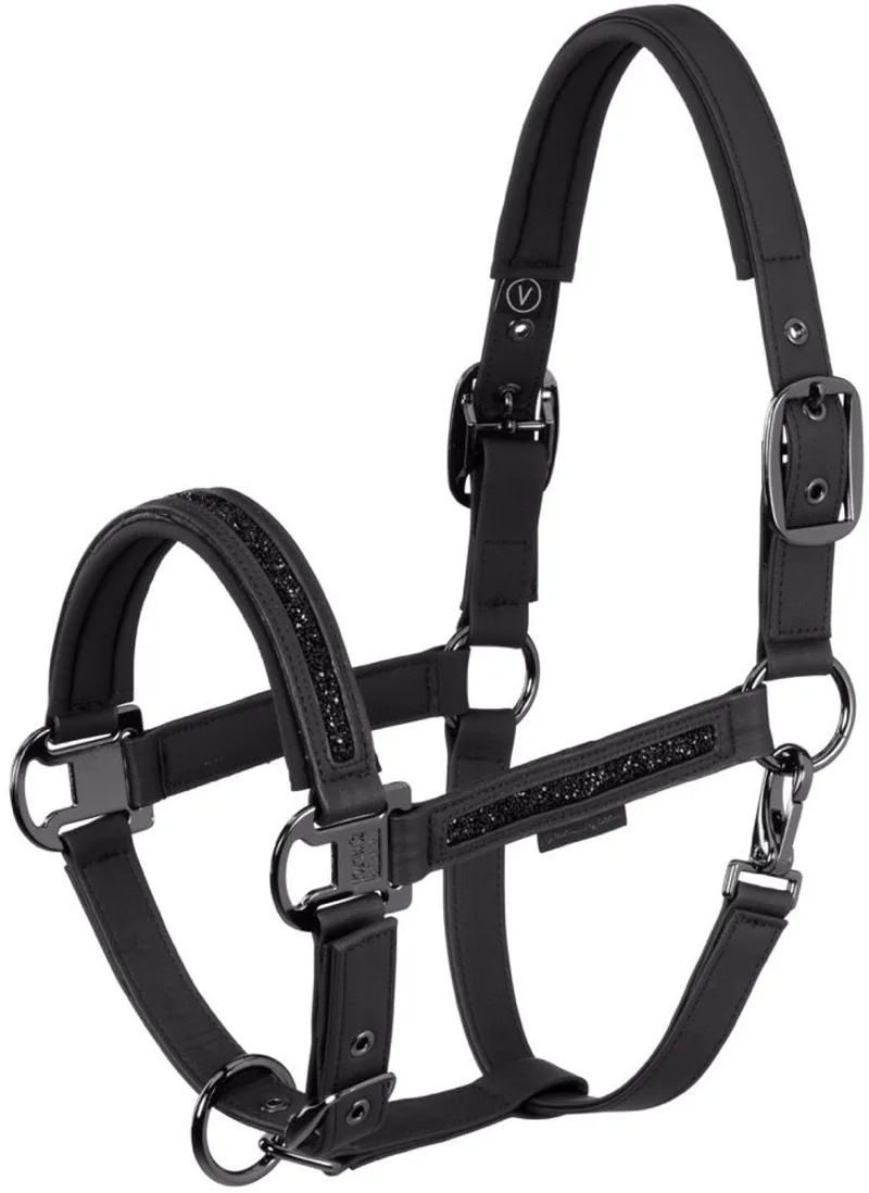 Halster Faux Leather Jewel Double Pin Platinum 26/27 Full von Eskadron in Schwarz – Produktfoto