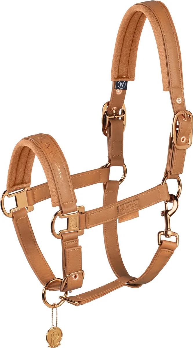 Halster Platinum Double Pin Faux Leather - middel by Eskadron in Middenbruin – product photo